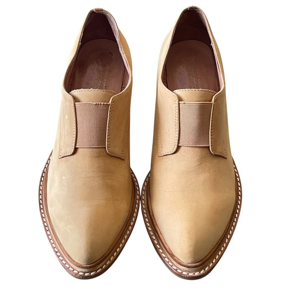 Free People x Jeffrey Campbell Ardent Tan Leather Block Heel Loafer Size 7.5 - Picture 2 of 10